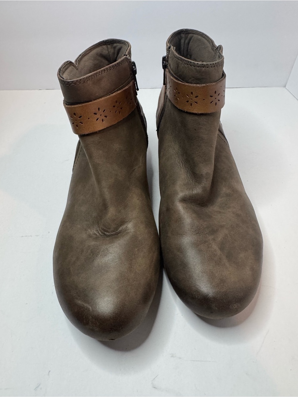 Rockport Brown Leather Ankle Boots Womens Size 10M